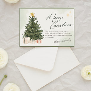 Green Watercolor Christmas Holiday Card