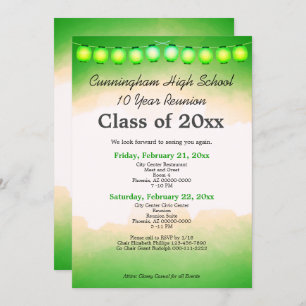 Green Watercolor Class Reunion Template