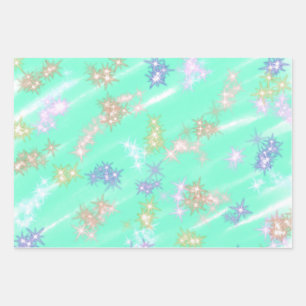 Green watercolor colorful glitter sparkle pattern  wrapping paper sheet