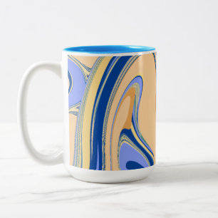 Green watercolor colourful glitter sparkle pattern Two-Tone coffee mug