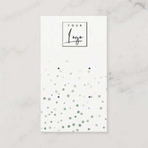 Green Watercolor Confetti Logo Earring Display Business Card
