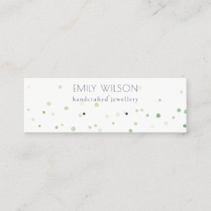 Green Watercolor Confetti Stud Earring Display Mini Business Card