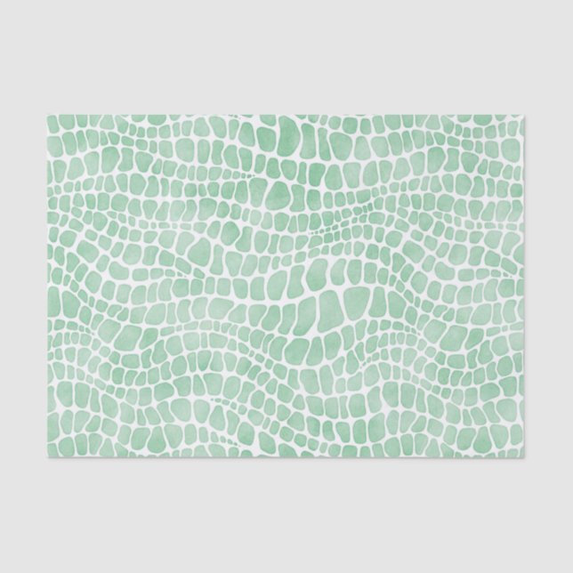 Green Watercolor Crocodile Skin Tissue Paper (Front)