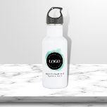 Green Watercolor Custom Business Company Logo Text 532 Ml Water Bottle<br><div class="desc">Promote your business with this cool water bottle,  featuring green watercolor,  custom logo & text. Easily add your details by clicking on the "personalise" option.</div>