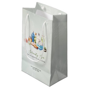 Green Watercolor Day Spa and Wellness Product Small Gift Bag