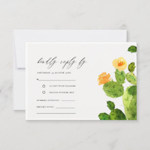 GREEN WATERCOLOR DESERT CACTUS FLORAL RSVP