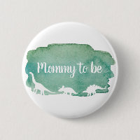 Green Watercolor Dinosaur Baby Shower Mummy to Be