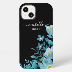 Green Watercolor Flowers iPhone 13 Case