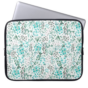 Green Watercolor Foliage Laptop Sleeve