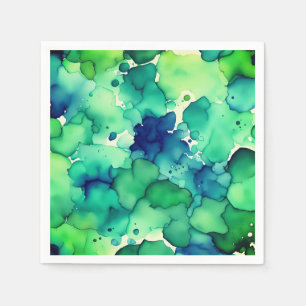 Green Watercolor Fusion Napkin