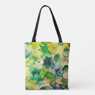 Green Watercolor Fusion  Tote Bag
