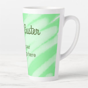 Green watercolor happy Easter add message pastel t Latte Mug