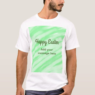 Green watercolor happy Easter add message pastel t T-Shirt