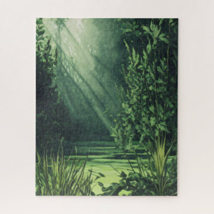 Green watercolor jigsaw puzzle