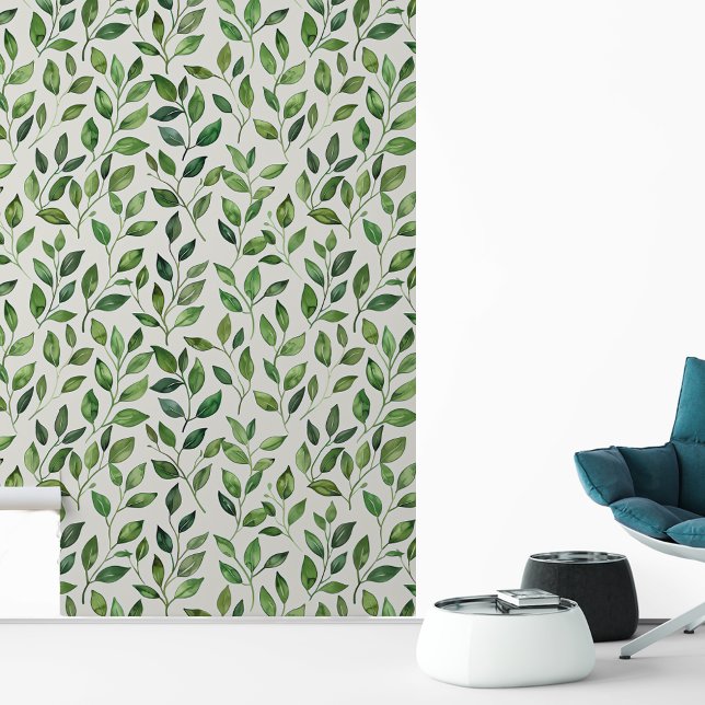 Green Watercolor Leaves Leaf Foliage Wallpaper (Creator Uploaded)