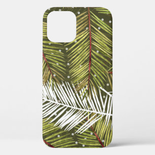 Green Watercolor Leaves: Seamless Illustration iPhone 12 Case