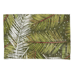 Green Watercolor Leaves: Seamless Illustration Pillowcase