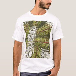 Green Watercolor Leaves: Seamless Illustration T-Shirt