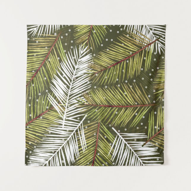 Green Watercolor Leaves: Seamless Illustration Tapestry (Front)