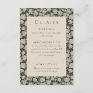 Green Watercolor Little Flowers Wedding Details Enclosure Card