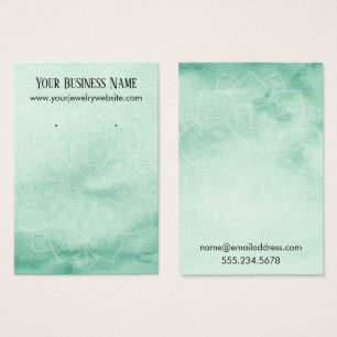 Green Watercolor Mandala Earring Display Cards