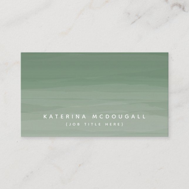 Green Watercolor Ombre Generic Template Business Card (Front)