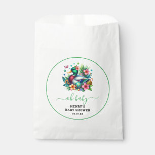 green Watercolor One Lucky Duck Boy 1st Birthday Favour Bags