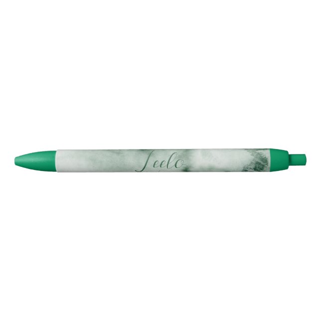 Green Watercolor Personalised Pen (Front)