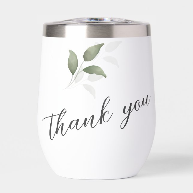 Green Watercolor Script Thank You Wedding  (Front)