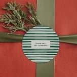 Green Watercolor Stripes Classic Round Sticker<br><div class="desc">Top of your mailing or party with these festive stickers featuring green watercolor stripes. Personalise with your own name or message.</div>