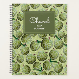 Green Watercolor Sugar Apples Pattern Planner