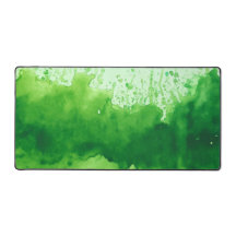 green watercolor texture desk mat