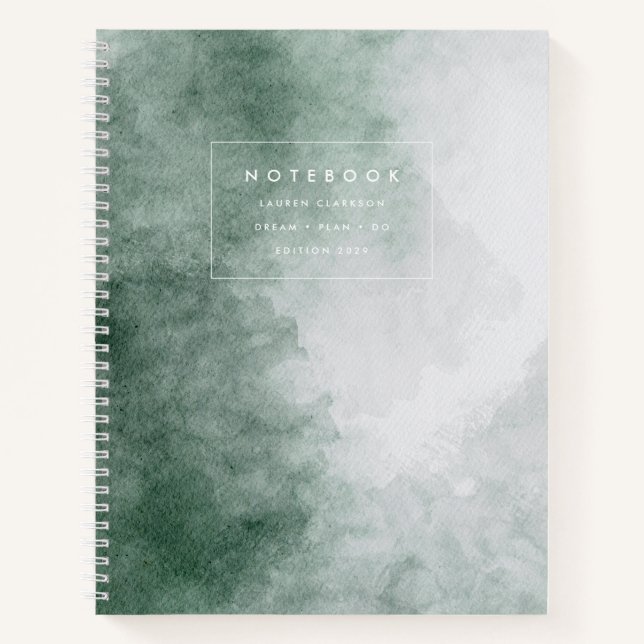 Green Watercolor Texture Notebook (Front)