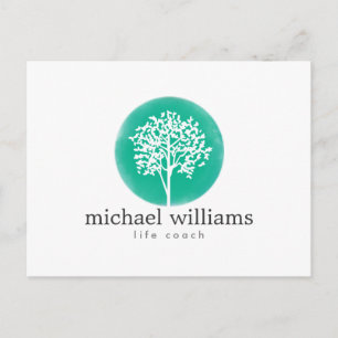 Green Watercolor Tree Postcard