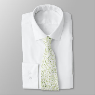 Green Watercolor Vines Greenery Elegant Tie