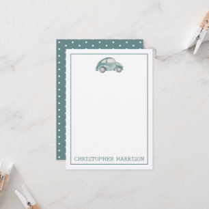 Green Watercolor Vintage Retro Buggy Bug Car