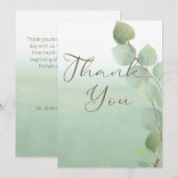 Green Watercolor Wash Eucalyptus Wedding
