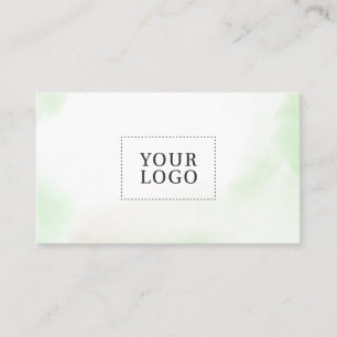 Green Watercolor Wash Minimal Logo Business Card