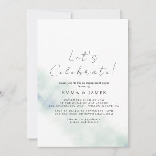 Green Watercolor Wash Party Invitation