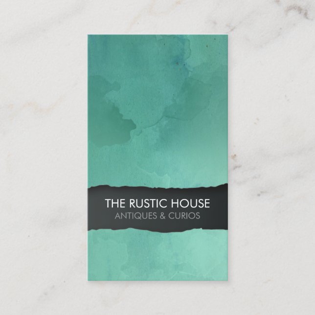 Green Watercolor Wash Retail Trade Business Card (Front)