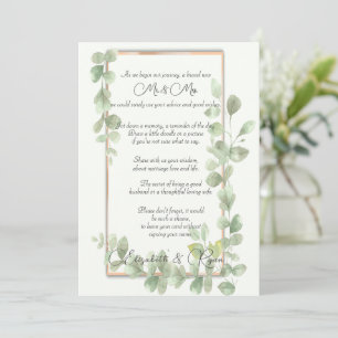 Green Watercolor Wedding Advice & Wishes