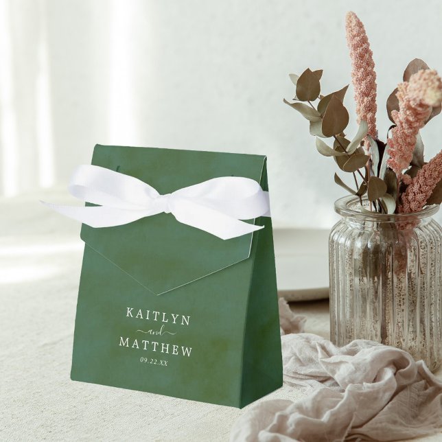 Green Watercolor Wedding Favour Box (Creator Uploaded)