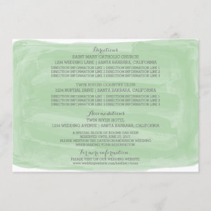 Green Watercolor Wedding Information Card