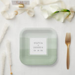 Green Watercolor Wedding Paper Plate<br><div class="desc">Green Watercolor Wedding Paper Plates.  These beautiful and elegant sage green wedding paper plates feature a watercolor-painted ombre background with the bride and groom's names and wedding date. Find matching items in the Sage Watercolor Ombre Wedding Collection.</div>