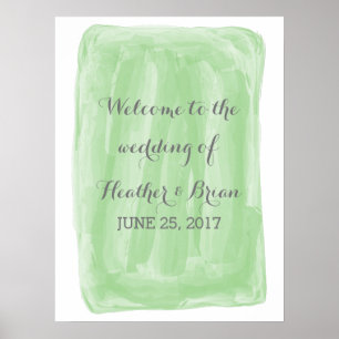 Green Watercolor Wedding Poster