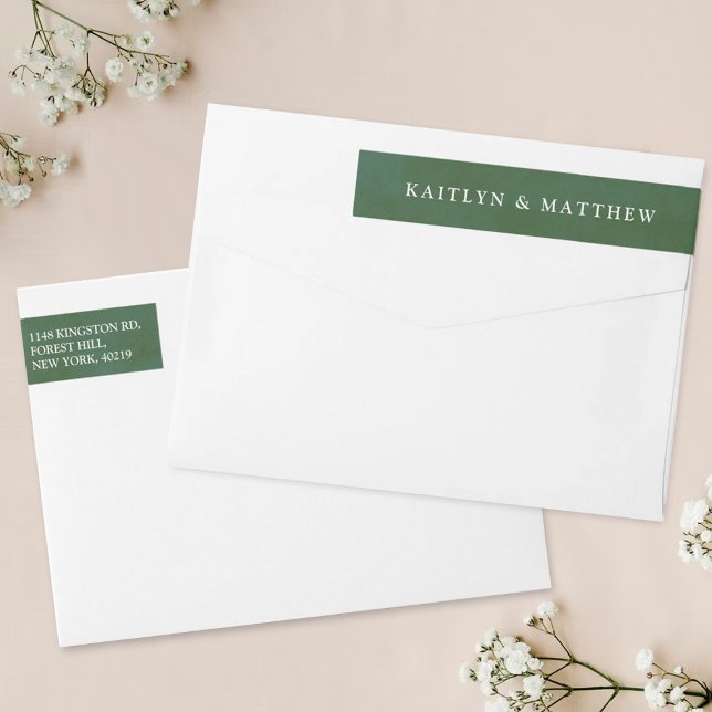 Green Watercolor Wedding Wrap Around Label (Creator Uploaded)