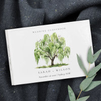 Green Watercolor Willow Tree Farm Wedding