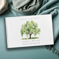 Green Watercolor Willow Tree Farm Wedding