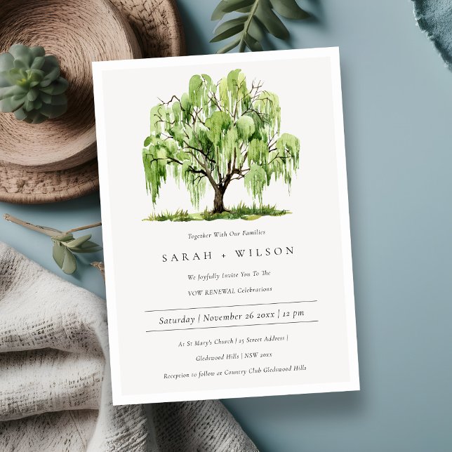 Green Watercolor Willow Tree Farm Wedding Invite (Creator Uploaded)