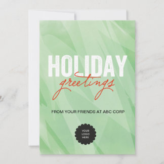 Green Watercolors Flat Holiday Card